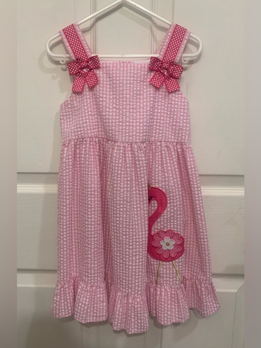 Counting Daisies Girls Pink & White Flamingo Sz 4T Summer Dress.       3299-D
